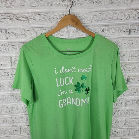 St Patricks Day Womens Top XXL 20 Plus Tee I Dont Need Luck Grandma NOV133E - Picture 3 of 9